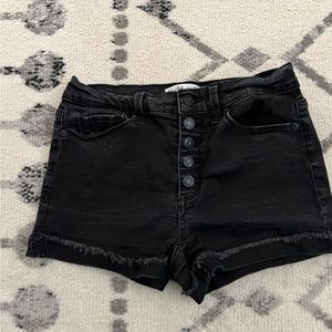Black high rise shorts